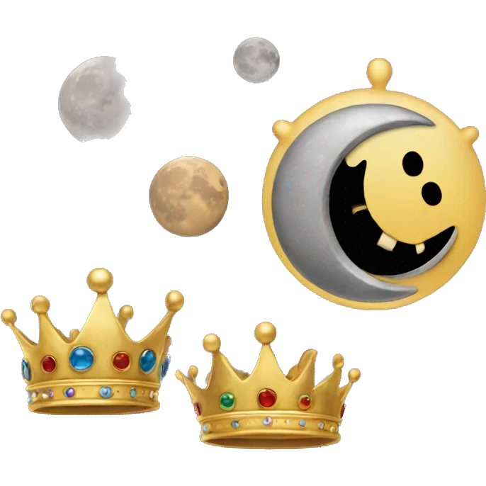 Moon and crown  emoji
