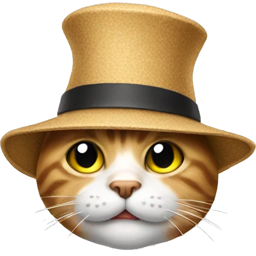 Cat with part hat going poo emoji
