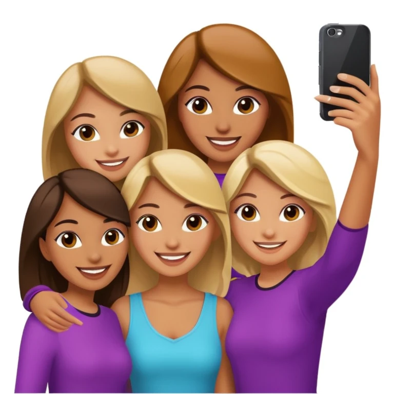 girls taking selfie in club emoji