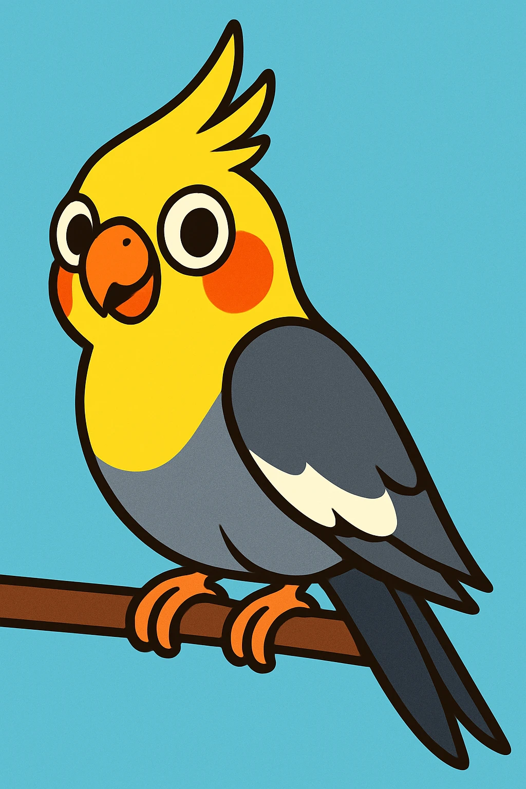 bright playful cockatiel vibrant toon style emoji