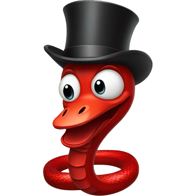 Red snakes with a top hat  emoji