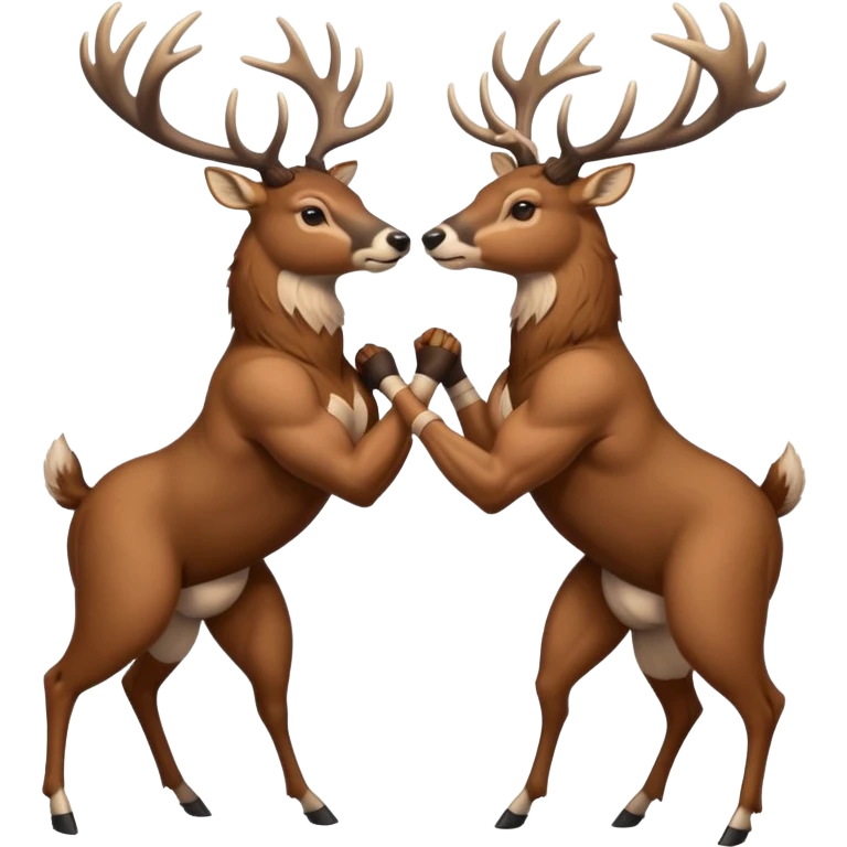 Whitetail bucks wrestling emoji