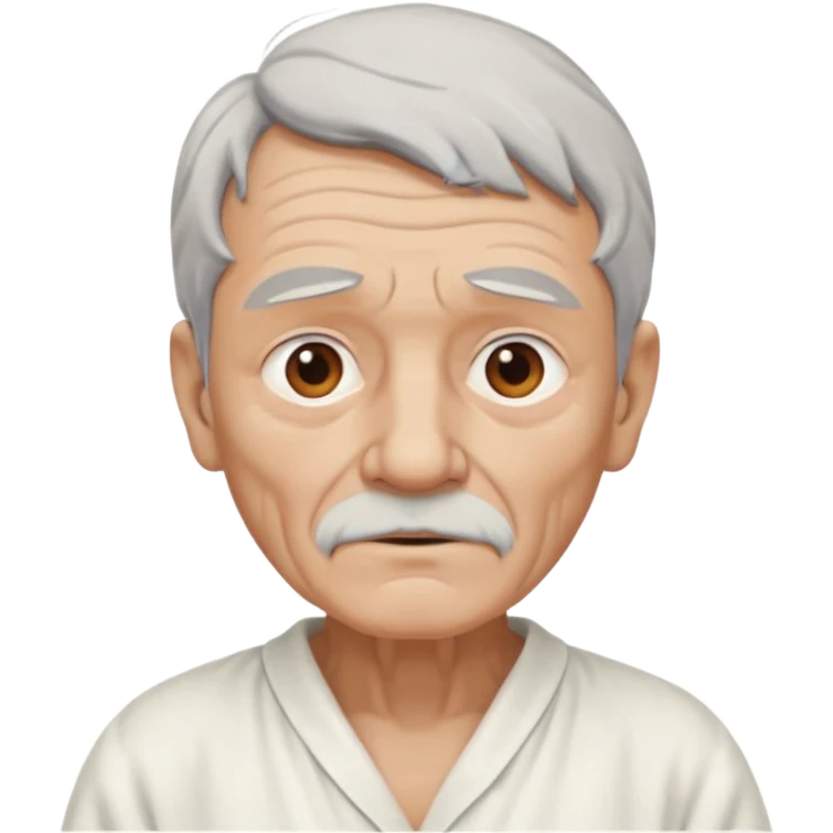 An old man made out of clay and wearing a white nightgown emoji