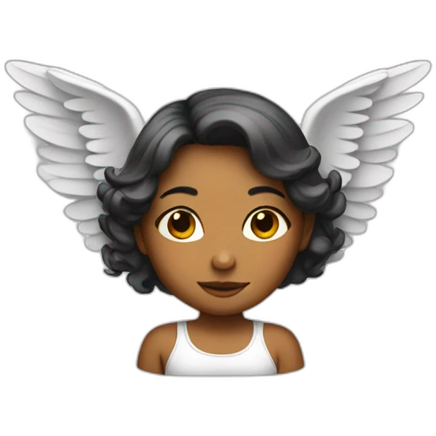 girl with angel wings on her back emoji