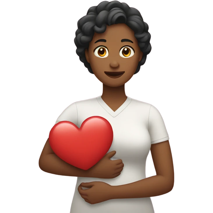 Mother holds her heart in her arm emoji