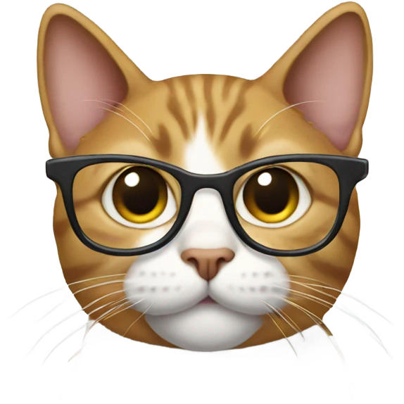 Cat wearing glasses emoji
