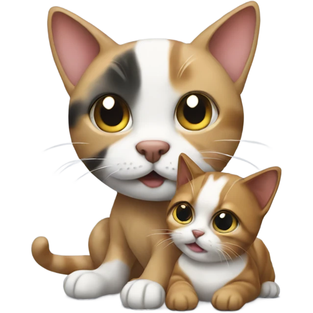 cat holding a dog emoji