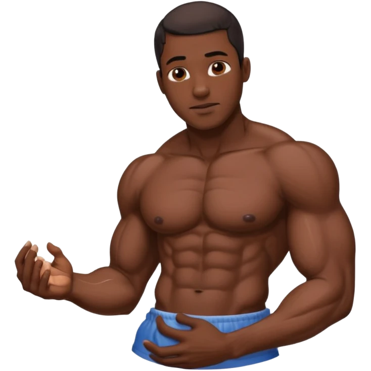 Black guy stroking his large dick while ejaculating emoji