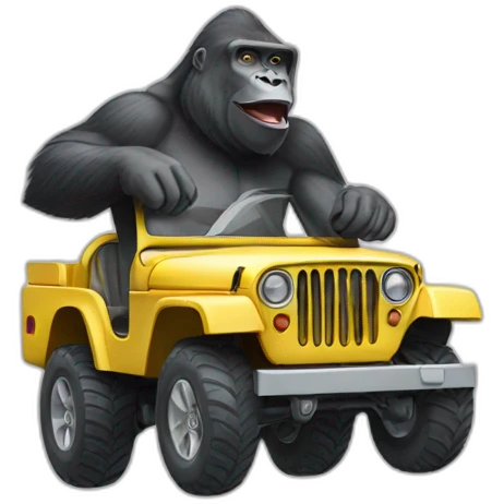 gorilla in a jeep emoji