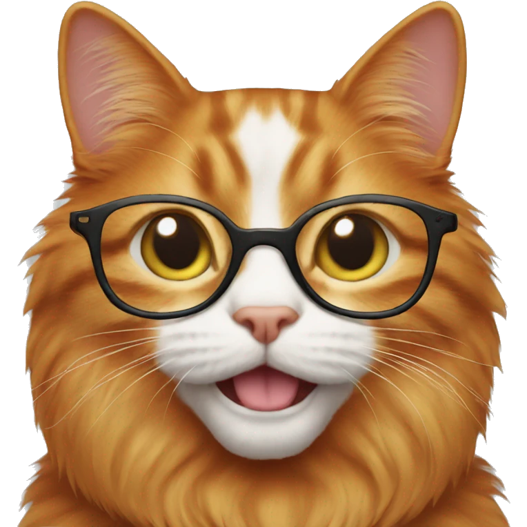 ginger cat with glasses emoji