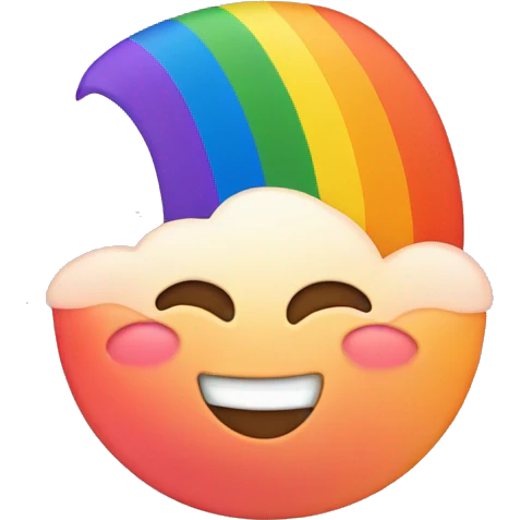Rainbow over peach emoji