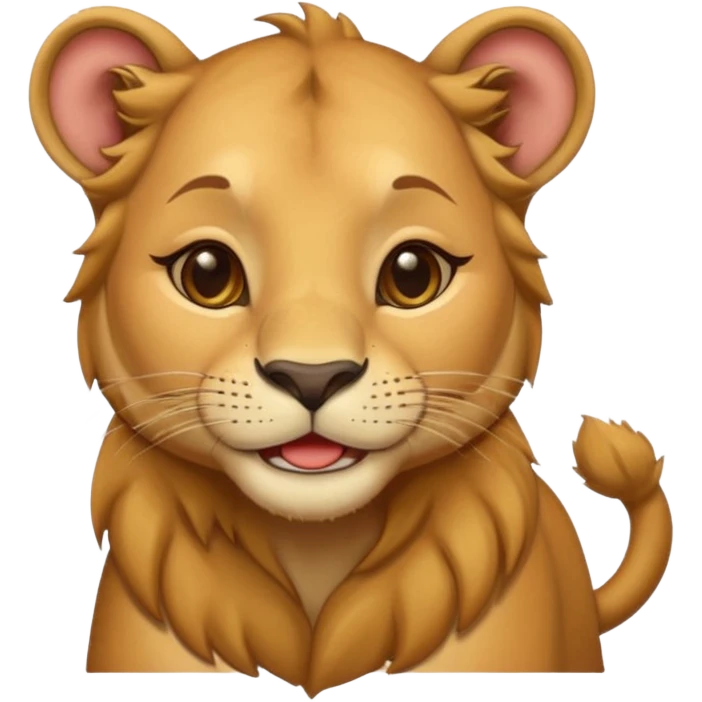 Happy cute kissing Lioness emoji