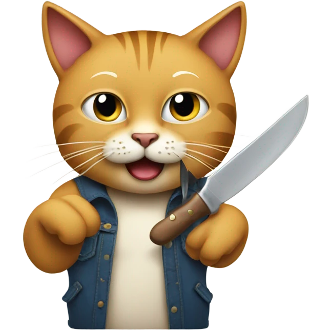 cat with knife emoji