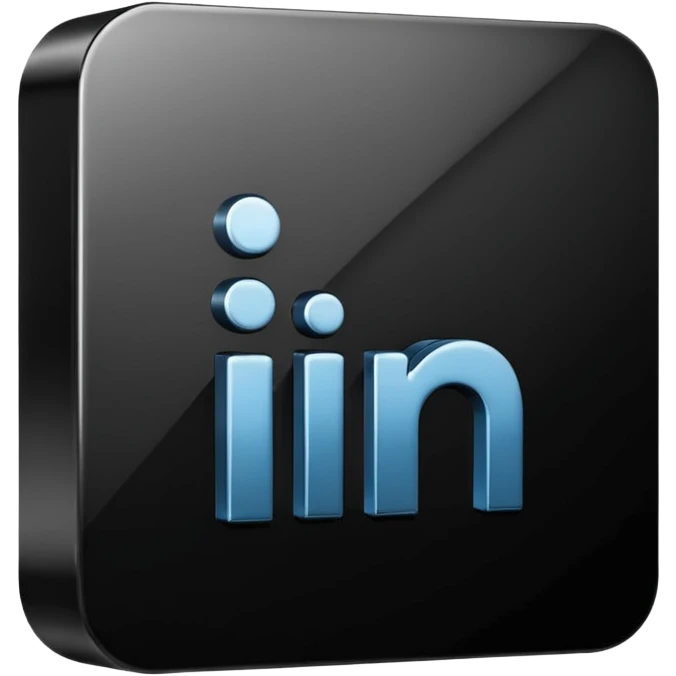 black 3d linkedin logo emoji