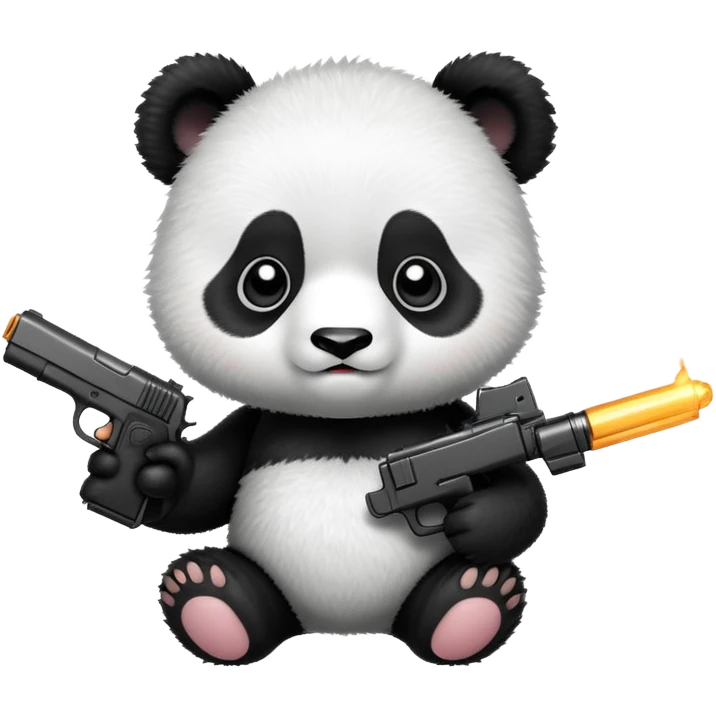 baby panda with handgun emoji