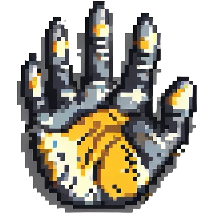 leopard paw pointing up in pixel art style emoji