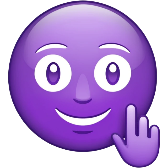 text that spells "me" in a shiny purple font sticker with white outline emoji