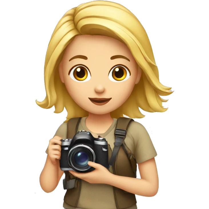 a girl blogger with a camera emoji