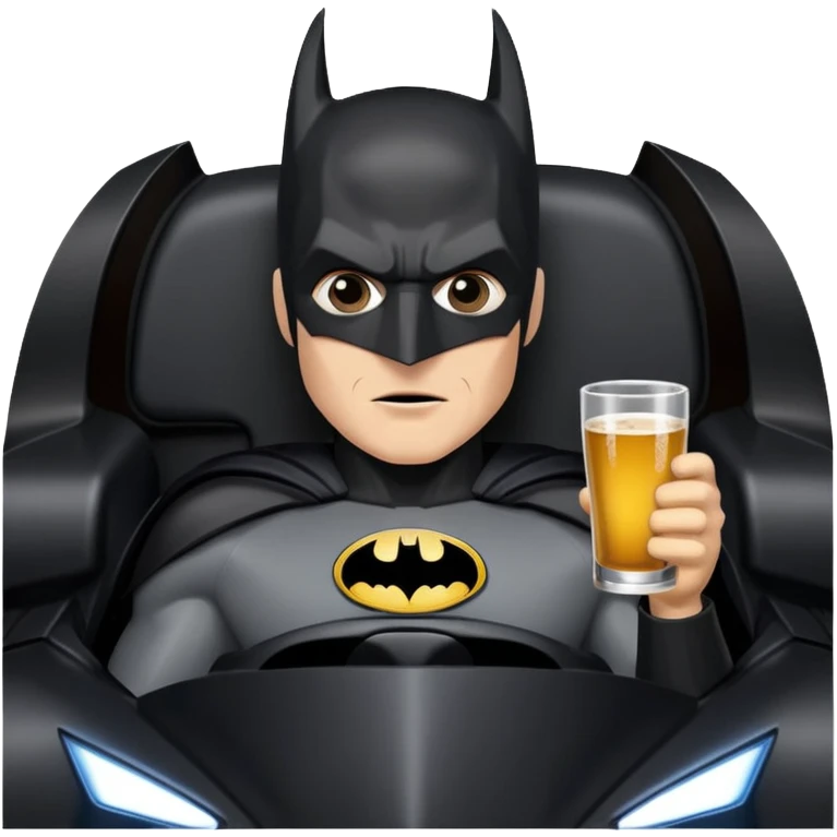 Batman dans sa batmobile mais il est bourre  emoji