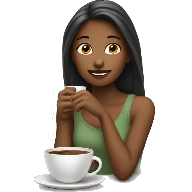 Girl having coffee emoji
