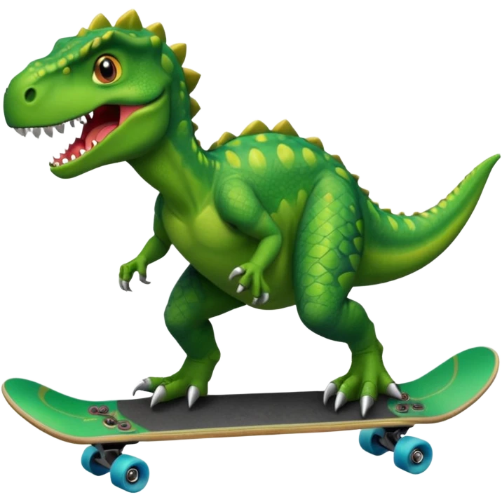 Dinosaur on a skateboard emoji