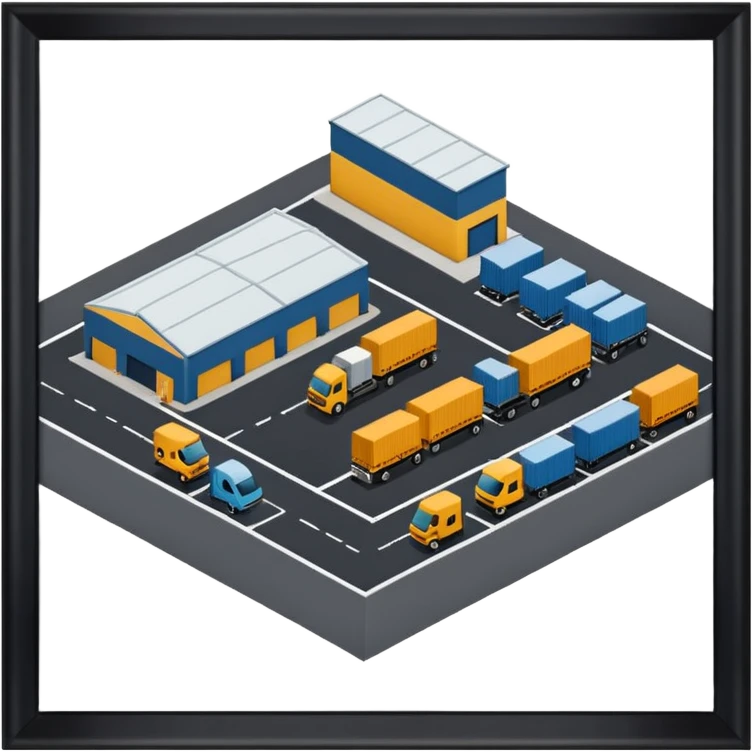 create a realistic a place where logistic transporter can park emoji