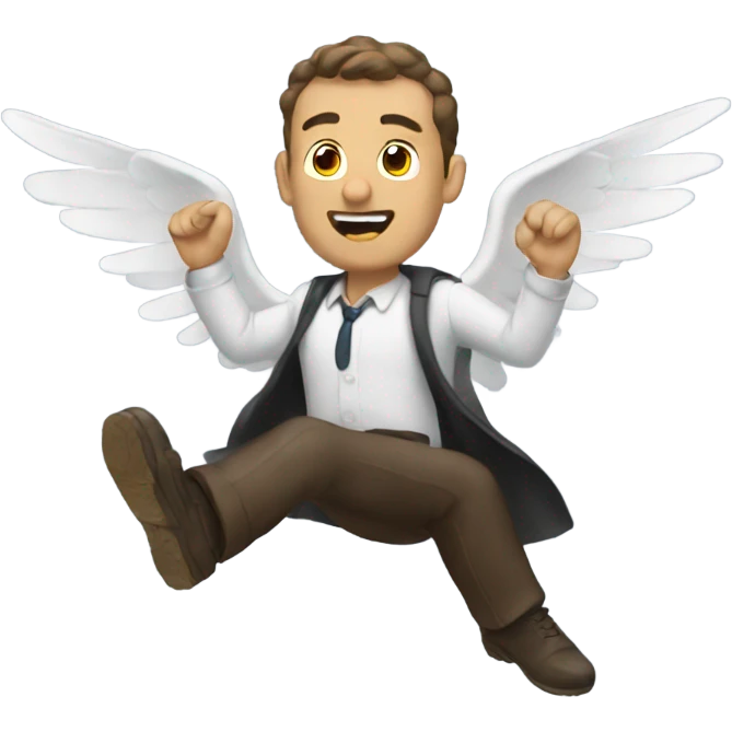 A man flying emoji