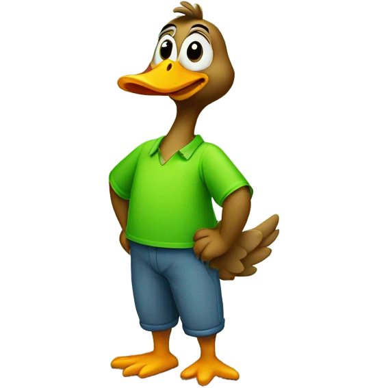 silly goose with green shirt emoji