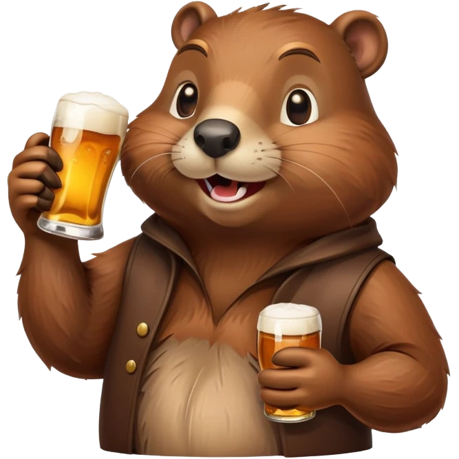 Beaver with a Beer in hand  emoji