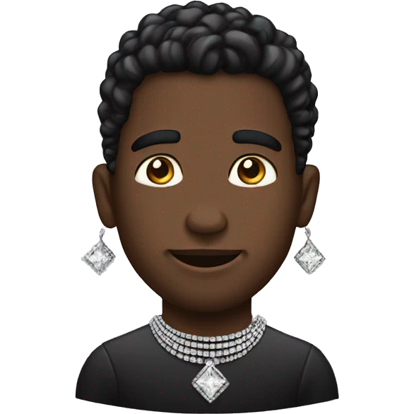Hombre negro con pendientes de diamantes emoji