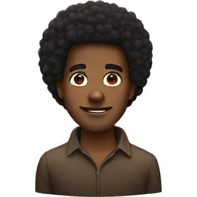 A black man with an afro emoji