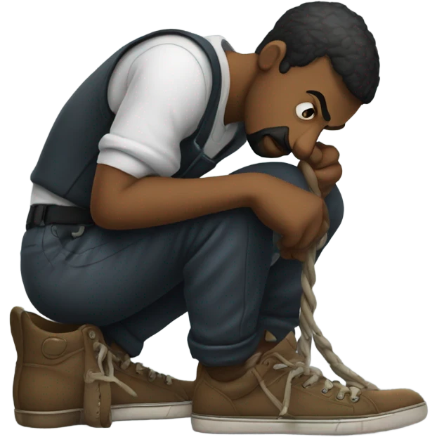 Criminal tying shoes emoji
