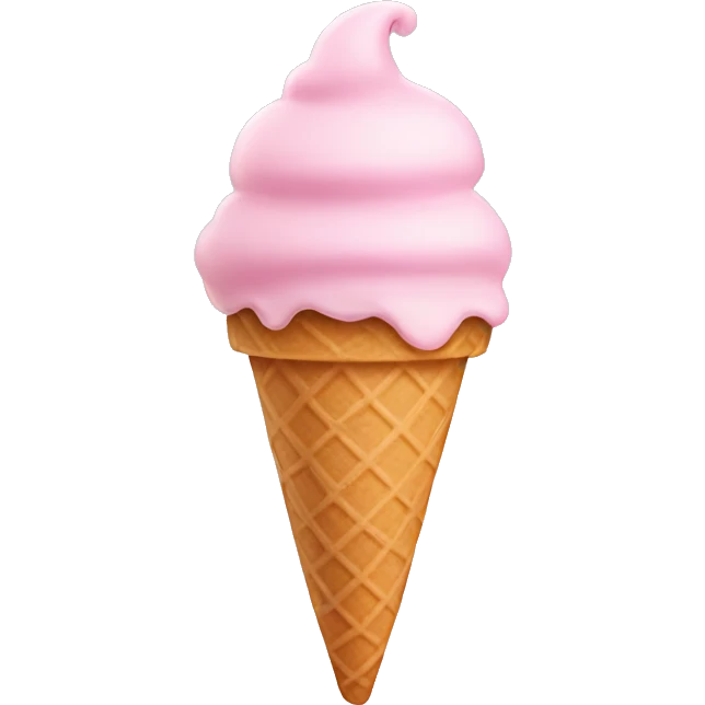 soft pink ice cream cone emoji