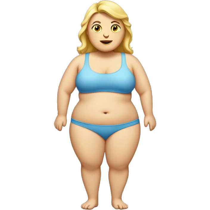 Caucasian full-body fat woman emoji