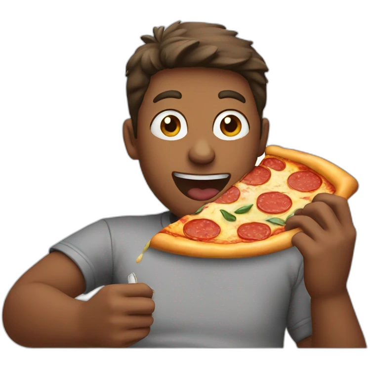 man eating pizza emoji