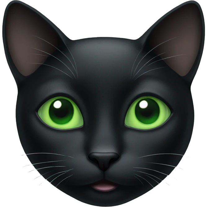 Black cat with green eyes emoji