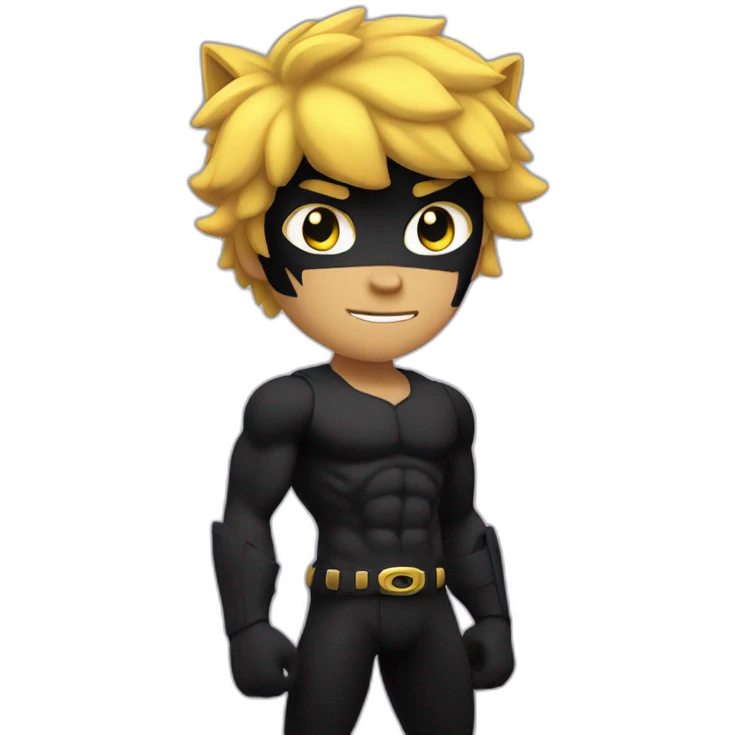 Chat noir musclé emoji