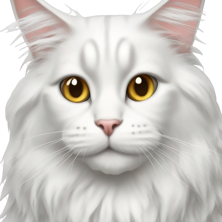 White Maine Coon saying gas emoji