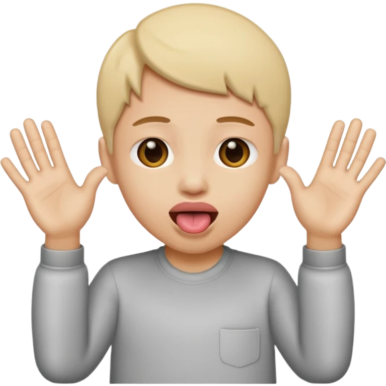 tongue sticking out with hands to the side hands facing outward emoji