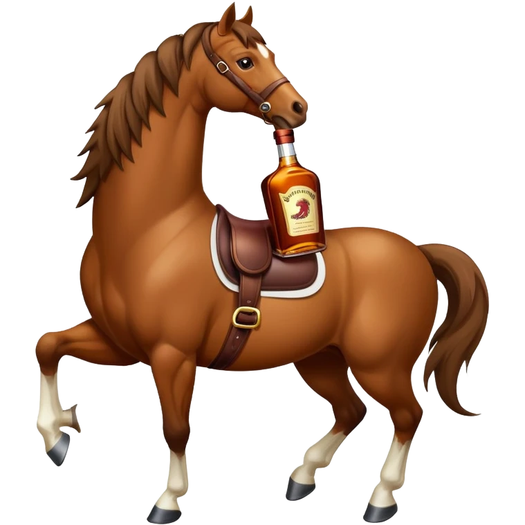 Horse with henny bottle  emoji