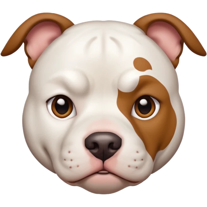 white pitbull face, brown patch over left eye emoji