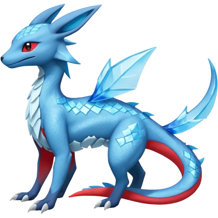 Salandit-Glaceon-Salamence-hybrid-fusion (full body) emoji
