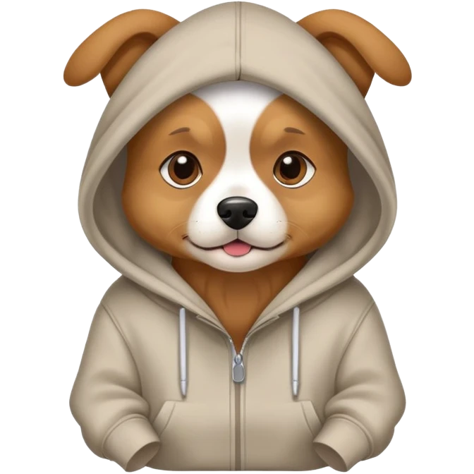 Dog wearing a hoodie emoji