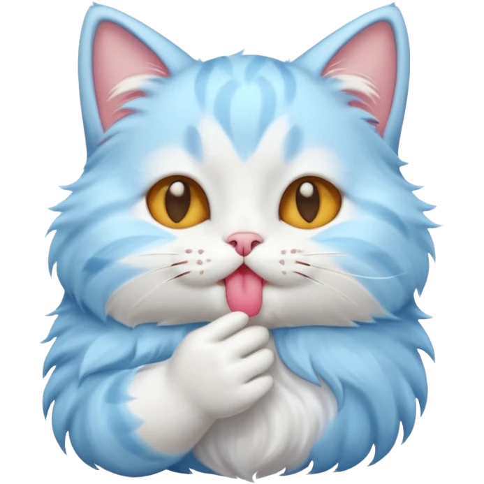 cat blowing light blue kiss emoji