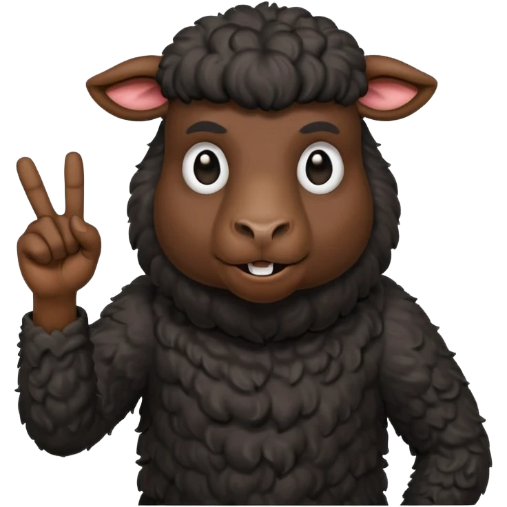 angery black sheep giving the middle finger emoji