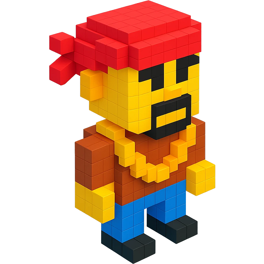 Lego version of 2Pac with a bandana and gold chain emoji