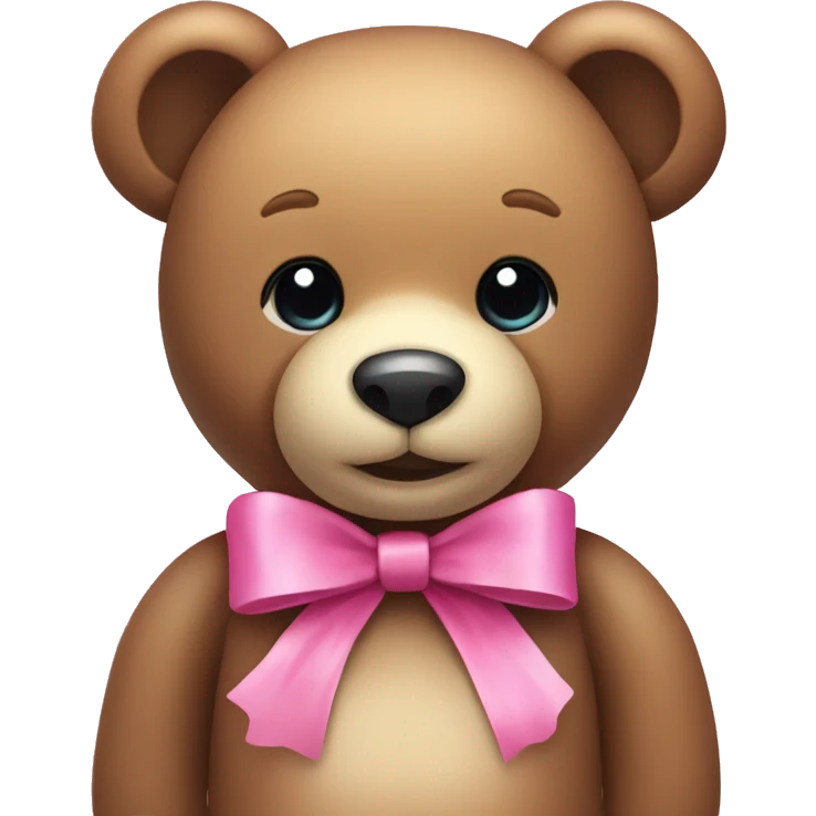 Rainbow Teddy bear with pink bow emoji