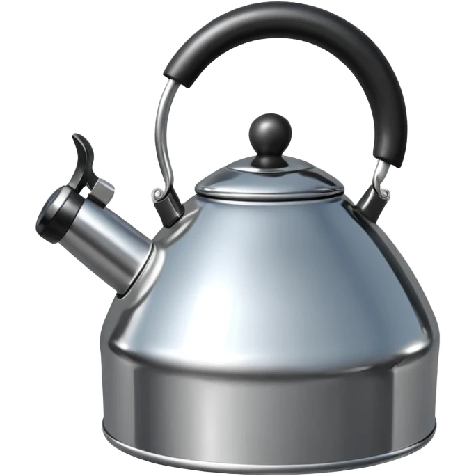 polished metal kettle with highlight reflections emoji