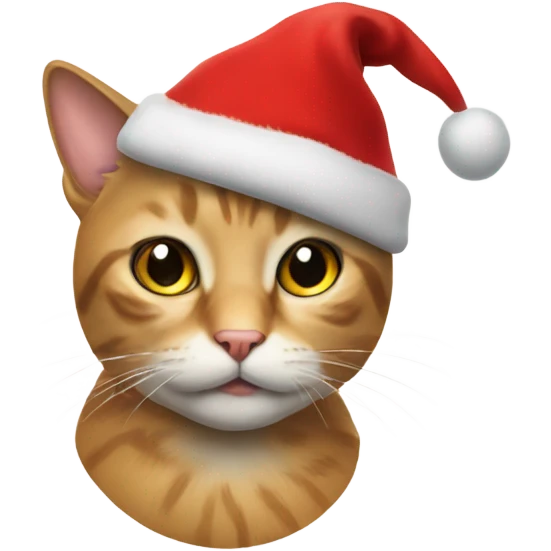 Cat wearing Christmas hat emoji
