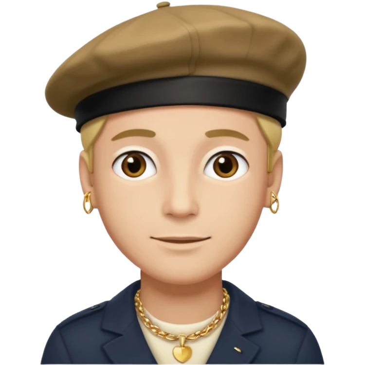 man with beret and necklace emoji